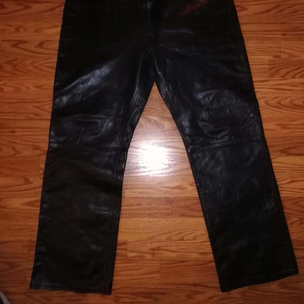 Genuine leather men's pants